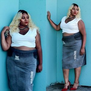 Plus Size White Crop Top